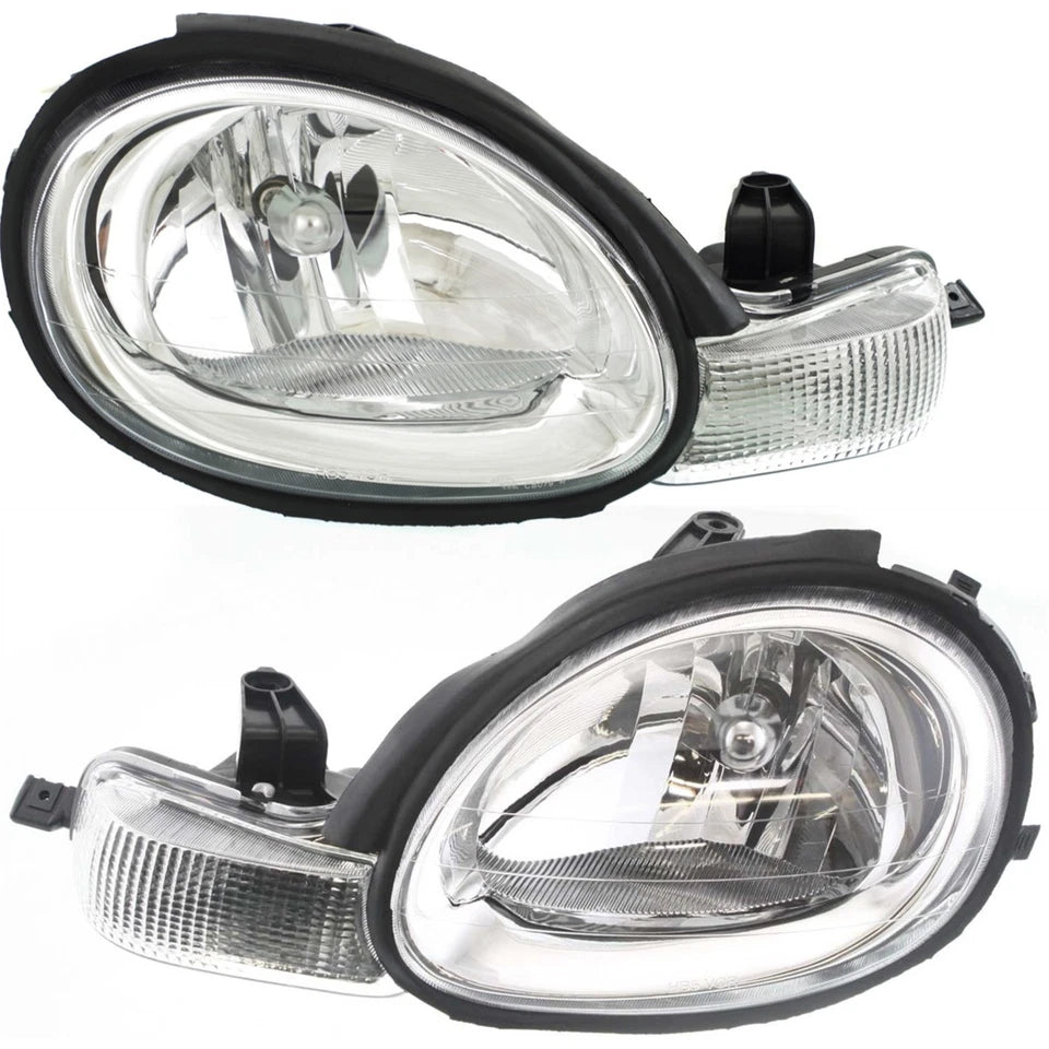 Chrysler Neon 00-02 Head Lamp RH & LH, Halogen, Chrome Interior