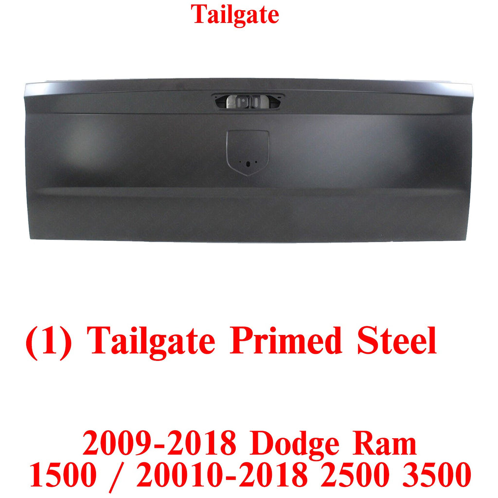 Tailgate Primed Steel For 2009 - 2018 Dodge Ram 1500 / 2010 - 2018 Ram 2500 3500 - US AUTO PARTS PLUS