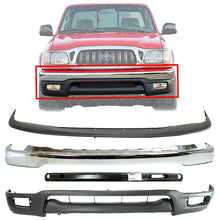 Load image into Gallery viewer, Front Bumper Chrome + Cover + Valance + Reinforcement For 2001-04 Toyota Tacoma