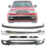 Front Bumper Chrome + Cover + Valance + Reinforcement For 2001-04 Toyota Tacoma