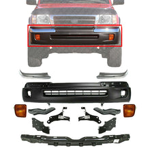 Load image into Gallery viewer, Front Bumper Cover Textured + Chrome Trim + Bracket Kit For 1998-2000 Tacoma 4WD