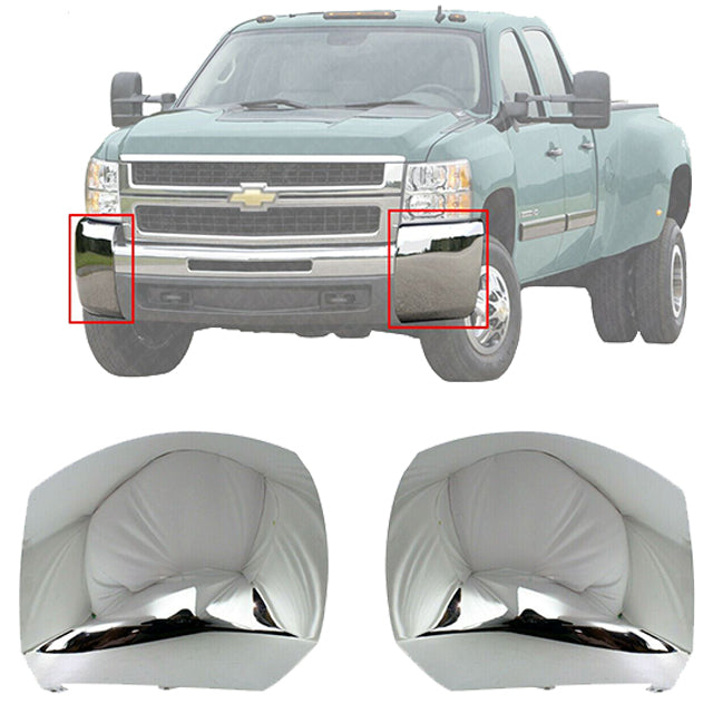 Front Bumper End Cap Chrome For 2007-2010 Chevrolet Silverado 2500 3500 HD