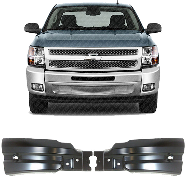 Front Bumper End Extensions Set For 2007-2013 Chevy Silverado 1500 2500-3500 HD