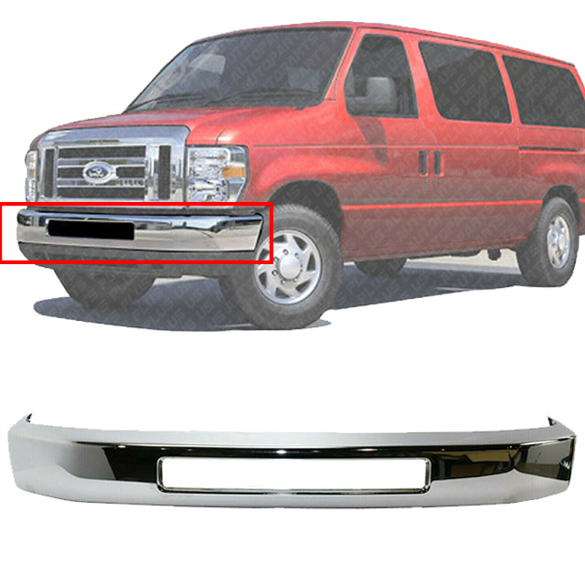 Front Bumper Face Bar Chrome Steel For 2008-2016 Ford Econoline