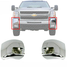 Load image into Gallery viewer, Set of Front Bumper Chrome End Caps For 2007-2010 Chevy Silverado 2500HD 3500