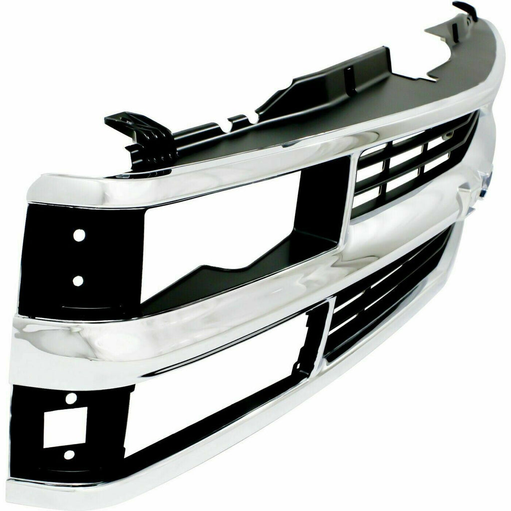 Front Grille Chrome Shell With Primed Insert For 1994-2000 Chevrolet C/K Series