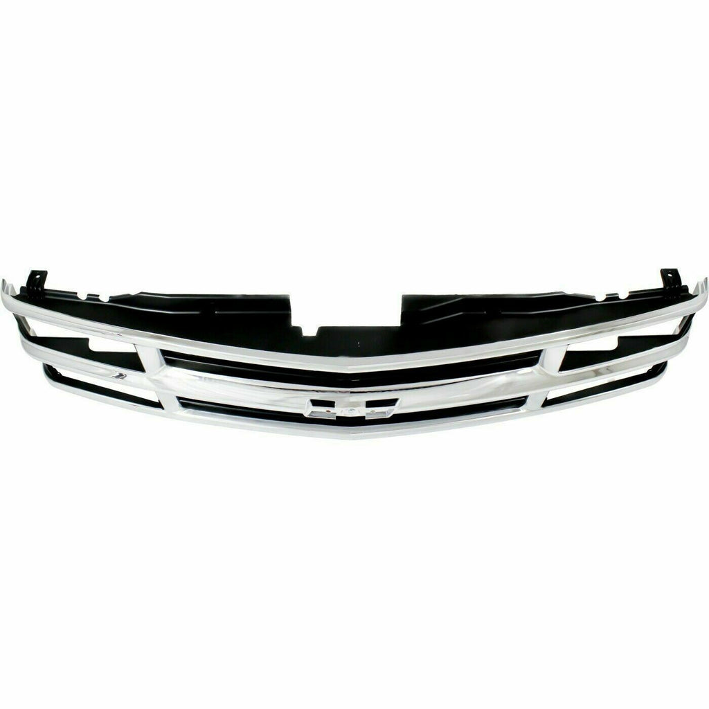 Front Grille Chrome Shell With Primed Insert For 1994-2000 Chevrolet C/K Series