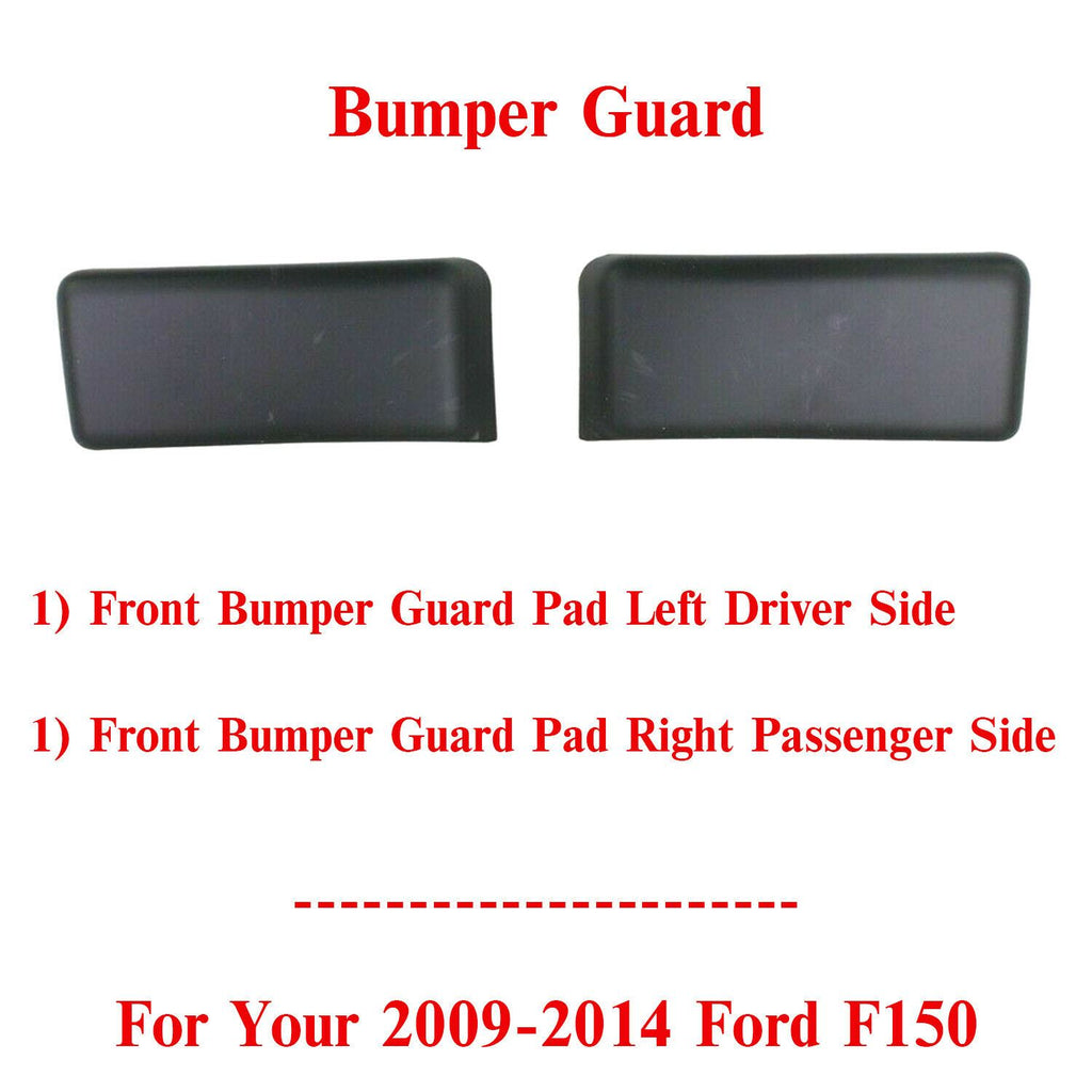 Set of 2 Front Bumper Guard Pads Textured Left + Right Side For 09-14 Ford F150