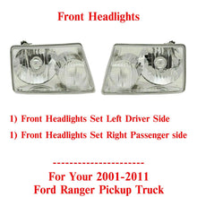 Load image into Gallery viewer, Front Headlights Set Left &amp; Right Pair For 2001-2011 Ford Ranger Pickup Truck