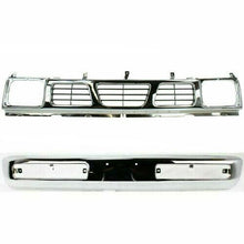 Load image into Gallery viewer, Front Bumper Chrome Steel + Grille Shell and Insert For 1996-1997 Nissan Pickup