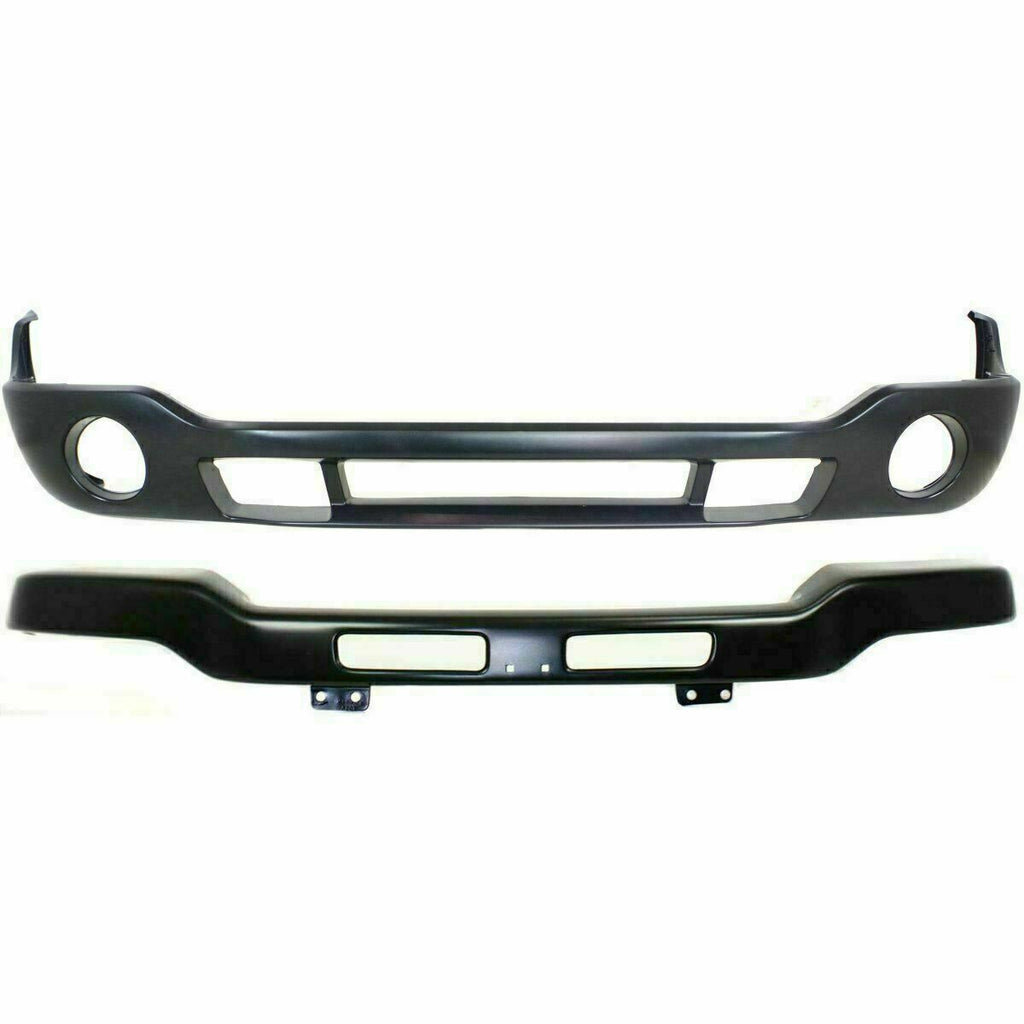 Front Bumper Primed Steel with Brackets + Cover For 03-06 GMC Sierra 1500-3500