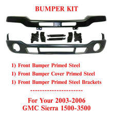 Load image into Gallery viewer, Front Bumper Primed Steel with Brackets + Cover For 03-06 GMC Sierra 1500-3500