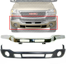 Load image into Gallery viewer, Front Chrome Steel Bumper + Lower Valance For 03-06 GMC Sierra 1500 2500HD 3500