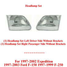 Load image into Gallery viewer, Set of Headlights for 1997-2003 Ford F-150 1997-1999 F-250 1997-2002 Expedition