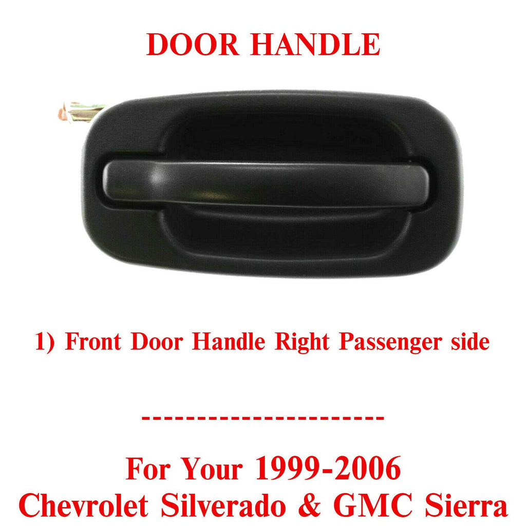 Rear Exterior Door Handle Textured RH For 99-06 Chevrolet Silverado & GMC Sierra