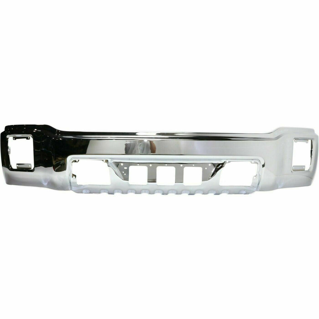 Front Chrome Bumper Steel Face Bar W/o IPAS Holes for 2014-2015 GMC Sierra 1500