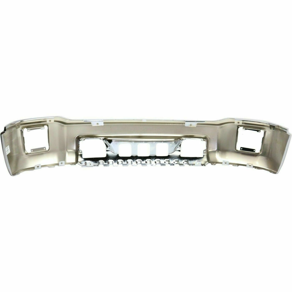 Front Chrome Bumper Steel Face Bar W/o IPAS Holes for 2014-2015 GMC Sierra 1500