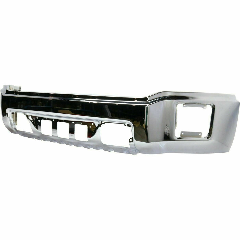 Front Chrome Bumper Steel Face Bar W/o IPAS Holes for 2014-2015 GMC Sierra 1500