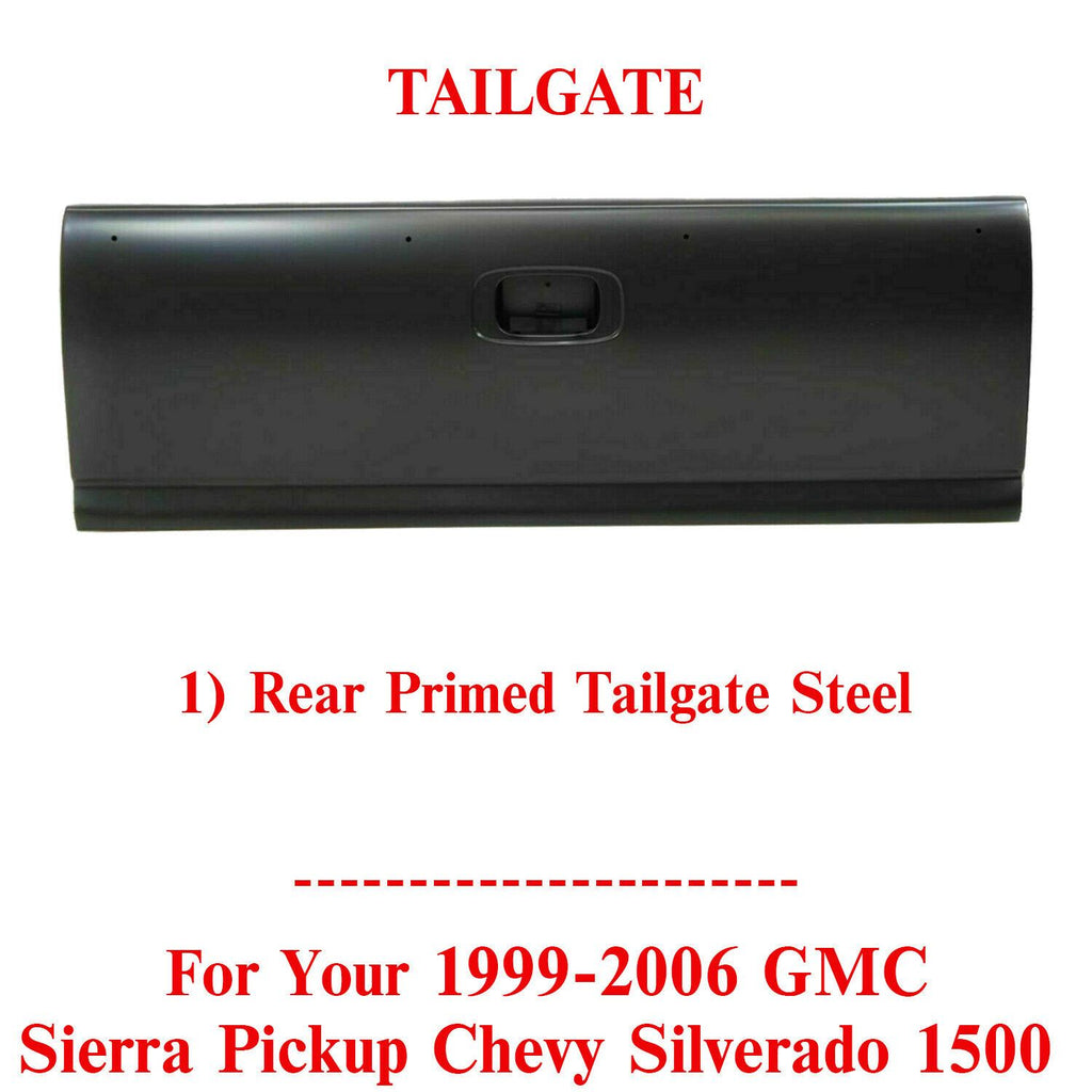 Rear Primed Tailgate Steel For 1999-2006 Chevy Silverado 1500 GMC Sierra Pickup