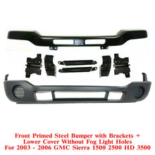 Load image into Gallery viewer, Front Bumper Primed Steel with Brackets + Lower Cover For 03-06 Sierra 1500-3500