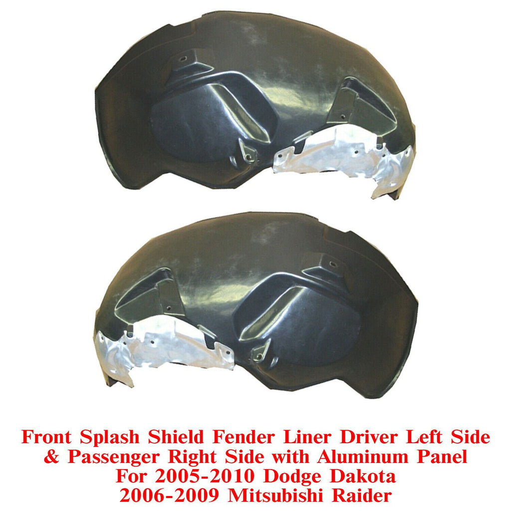 Front Splash Shield Fender Liner LH & RH For 05-10 Dodge Dakota / 06-09 Raider