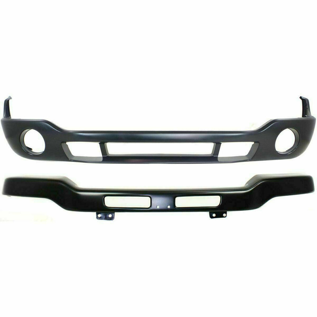 Front Bumper Primed with Brackets + Valance + Fog For 2003-2006 Sierra 1500-3500