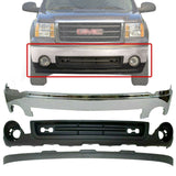 Front Chrome Steel Bumper + Valance + Extension For 2007-2013 GMC Sierra 1500