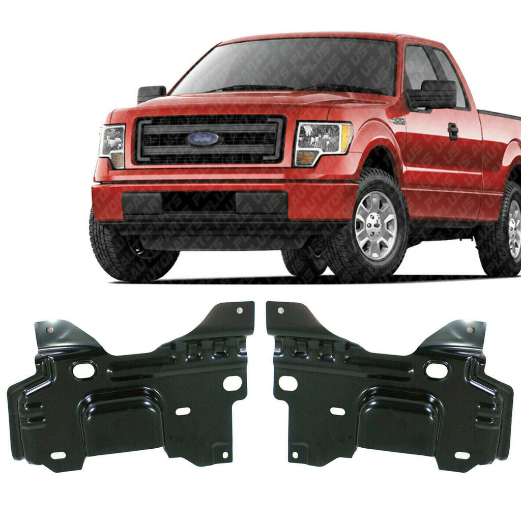 Front Bumper Mounting Bracket Right + Left Side For 2009-14 Ford F-150 Set of 2