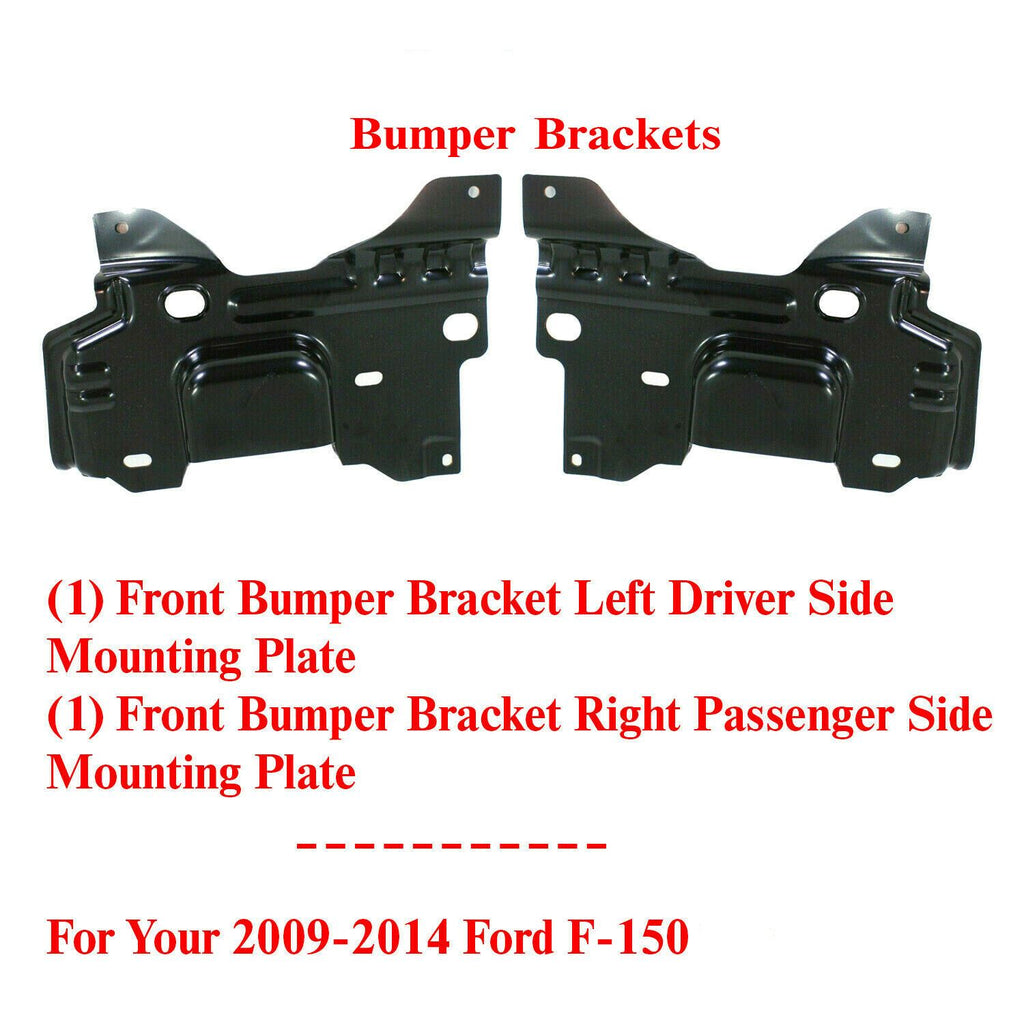 Front Bumper Mounting Bracket Right + Left Side For 2009-14 Ford F-150 Set of 2