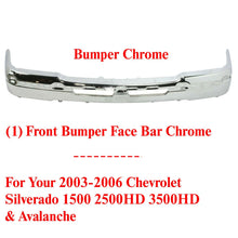 Load image into Gallery viewer, Front Bumper Chrome Face Bar For 2003-2006 Chevrolet Silverado Avalanche Truck