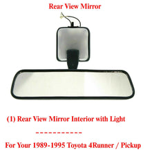 Load image into Gallery viewer, Inside Rear View Mirror with Light For 1989-1995 Toyota 4Runner / Pickup