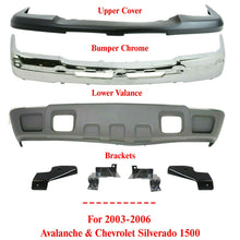 Load image into Gallery viewer, Front Bumper Chrome Steel Kit For 2003-2006 Chevy Silverado and Avalanche 1500