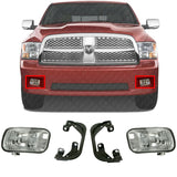 Front Fog Lights with Brackets For 2009-2012 Ram 1500 / 2010-2018 Ram 2500 3500