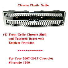 Load image into Gallery viewer, Front Grille Chrome Shell and Textured Insert For 07-13 Chevrolet Silverado 1500