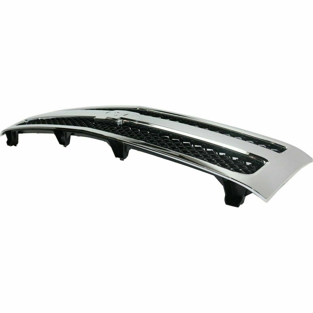 Front Grille Chrome Shell and Textured Insert For 07-13 Chevrolet Silverado 1500