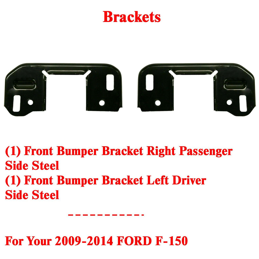 Front Bumper Bracket Driver & Passenger Side For 2009-2014 Ford F-150