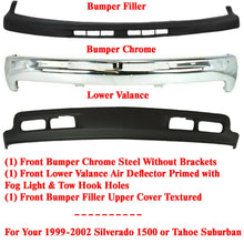 Load image into Gallery viewer, Front Bumper Chrome + Valance + Filler For 99-02 Silverado 1500 / Tahoe Suburban