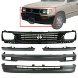 Front Bumper Primed + Valance + Filler + Grille For 95-96 Toyota Tacoma 2WD