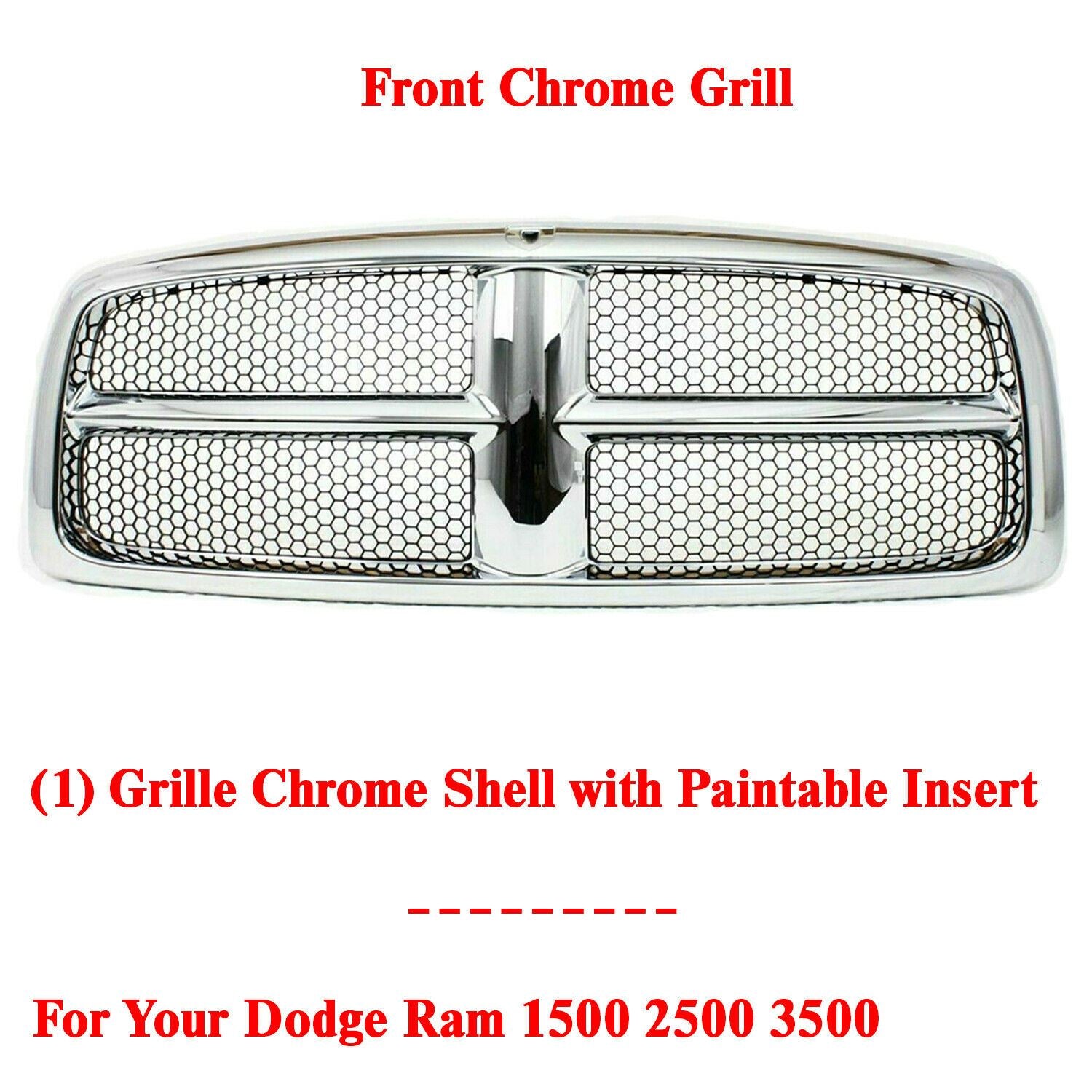 Front Chrome Shell and Insert Grille Assembly Compatible with 2007