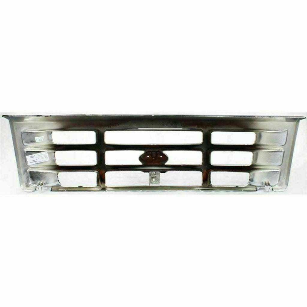 Front Grille Chrome + Head Light Door Pair For 1992-1997 Ford F-Series / Bronco