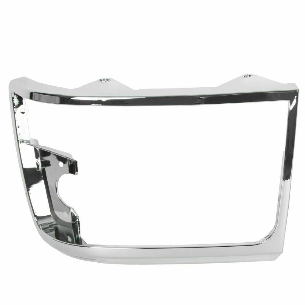 Front Grille Chrome + Head Light Door Pair For 1992-1997 Ford F-Series / Bronco