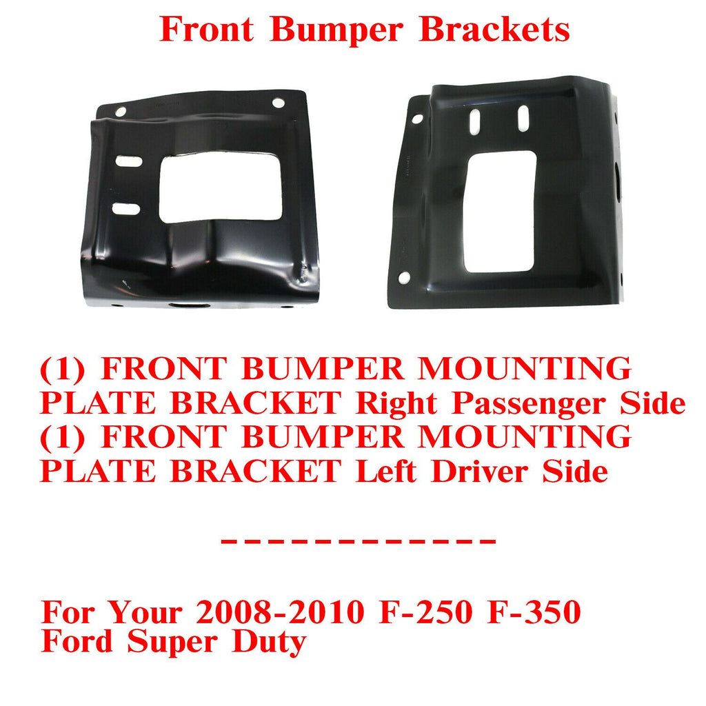 Front Bumper Mounting Plate Brackets For 2008-2010 F-250 F-350 Ford Super Duty