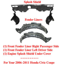 Load image into Gallery viewer, Front Fender Liners + Engine Splash Guard For 2006-2011 Honda Civic Coupe