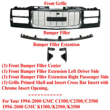 Load image into Gallery viewer, Primed Insert &amp; Shell Grille w/ Chrome + Filler For 1994-2000 GMC C/K SERIES PU