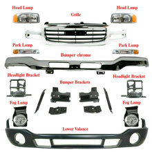 Load image into Gallery viewer, Front Chrome Bumper Kit with Brackets For 2003-2006 GMC Sierra 1500