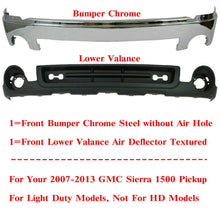 Load image into Gallery viewer, Front Bumper Chrome Steel + Valance Textured For 2007-2013 GMC Sierra 1500