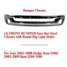 Load image into Gallery viewer, Front Bumper Face Bar Chrome For 2002-08 Dodge Ram 1500 / 03-09 2500 3500 Pickup