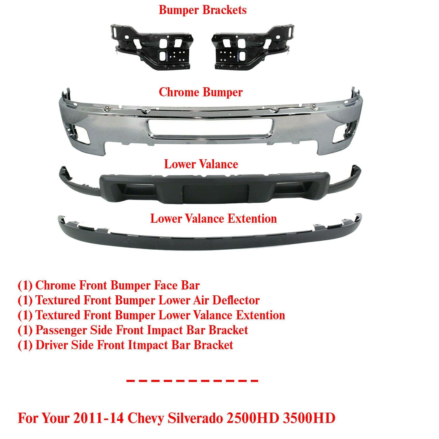Front Bumper Chrome Kit With Fog Light For 2011-2014 Chevy