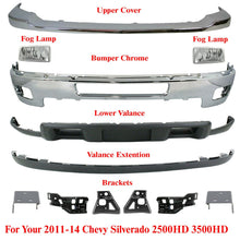 Load image into Gallery viewer, Front Bumper Chrome Kit For 2011-2014 Chevrolet Silverado 2500HD 3500 12 Pieces