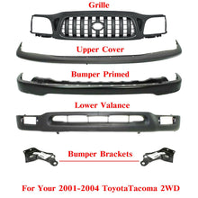 Load image into Gallery viewer, Front Bumper Kit Primed + Brackets + Grille For 2001-2004 Toyota Tacoma 2WD